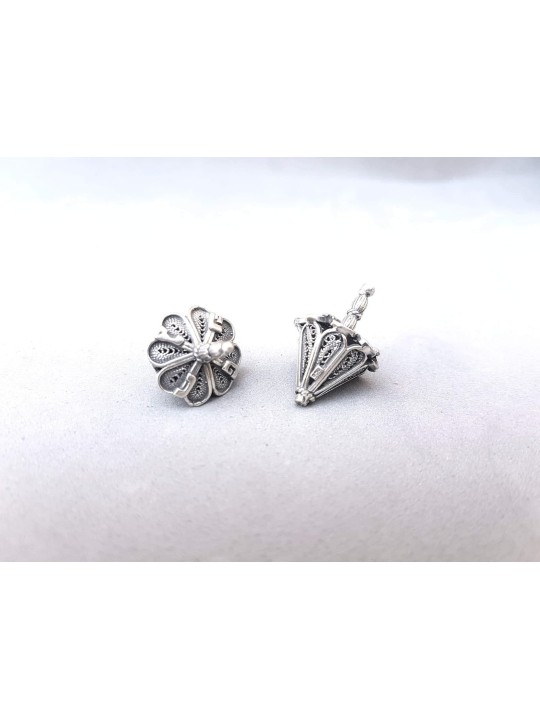 Teardrop conçu méticuleux minuscule argent sterling , Dreidels , Israël