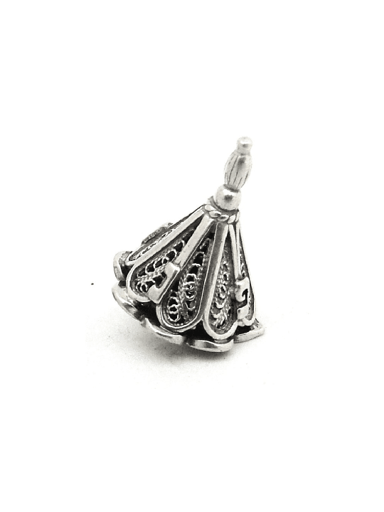 Belle petite forme de cône d’argent Dreidel Yéménite , Dreidels , Israël