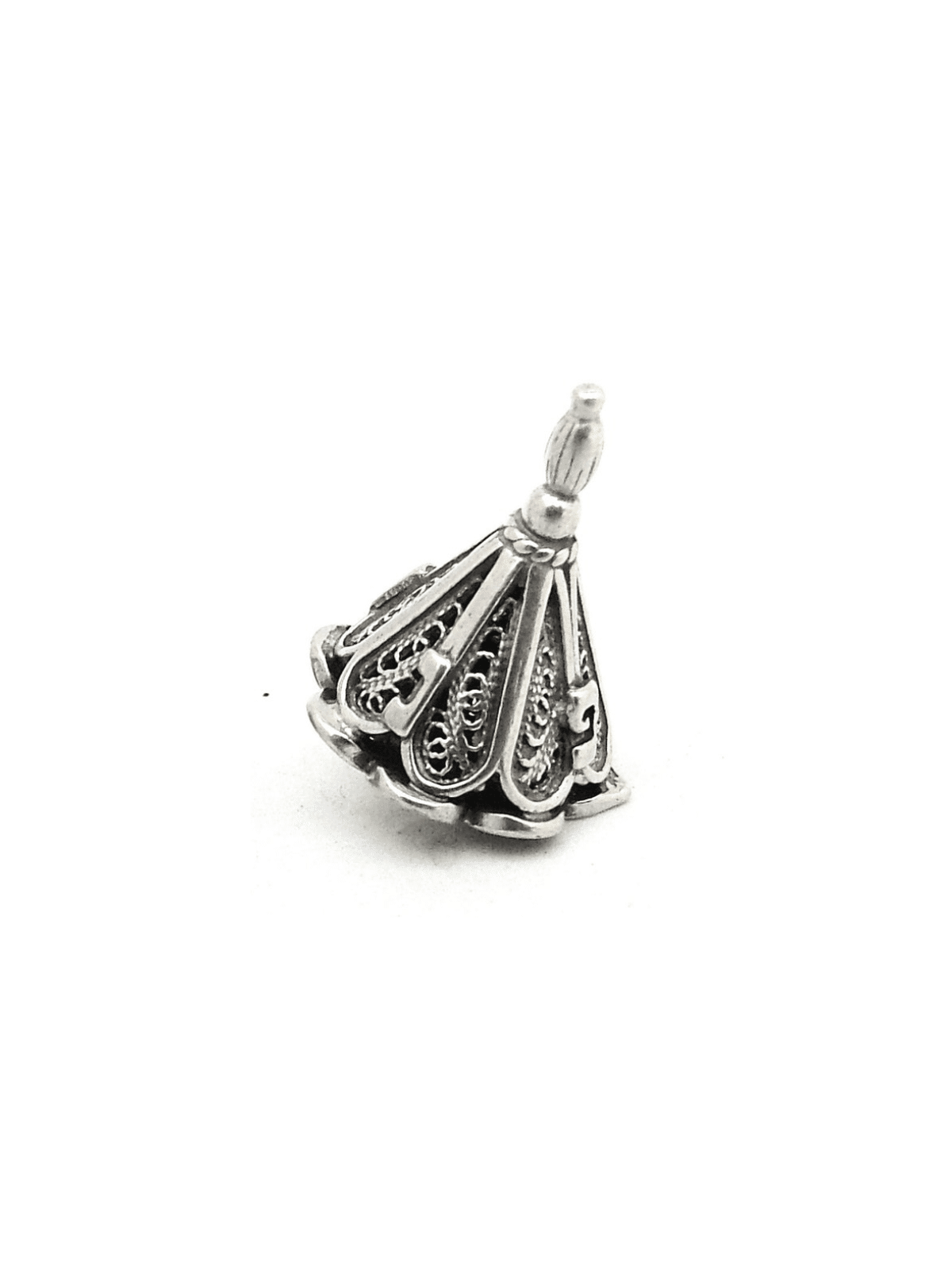 Beautiful Small Silver Cone Shape Dreidel Yemenite , Dreidels , Israel