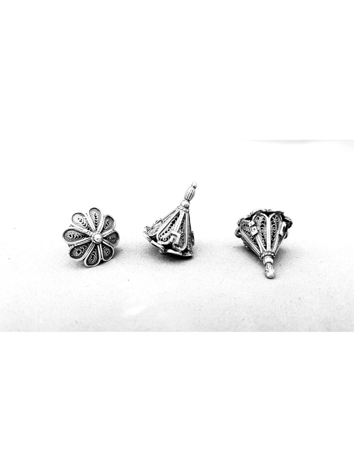 Beautiful Small Silver Cone Shape Dreidel Yemenite , Dreidels , Israel