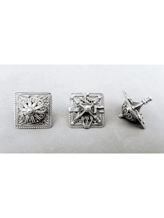 Délicieux carré plat argent Hanukkah Dreidel esprit, Dreidels, Israël