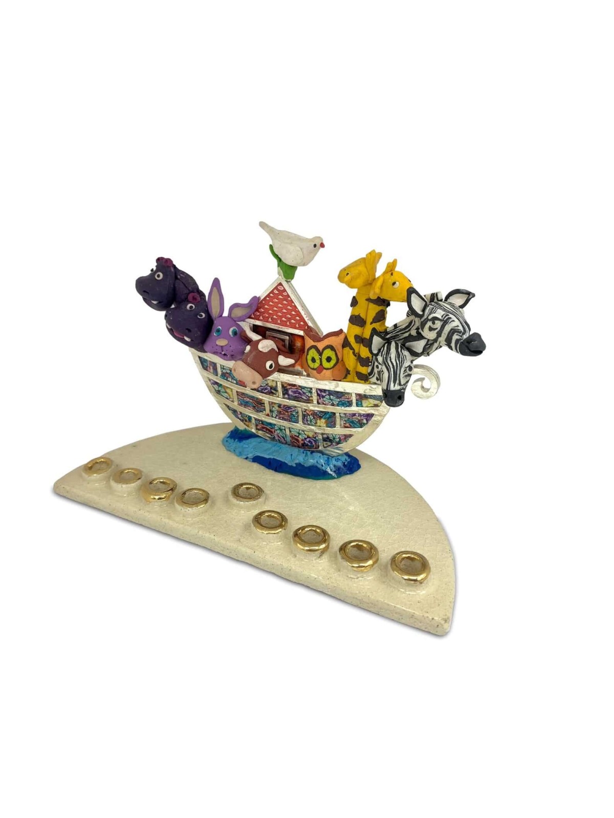 Zoo moderne Menorah Chanukiah multicolore, Menorahs colorées de Hanoukka
