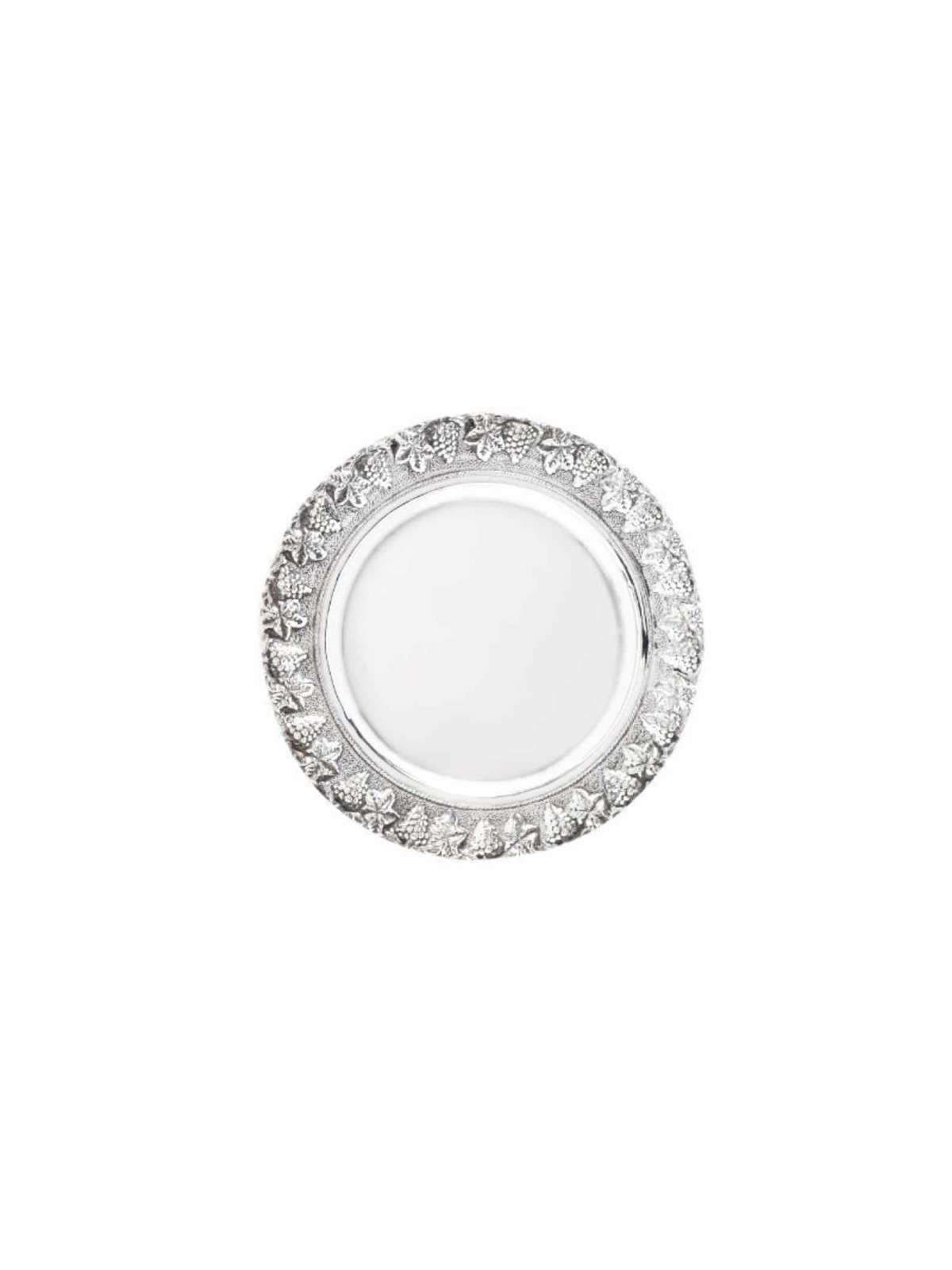 Sterling Silver Plate With Grapes Design , Tu B'Av Gifts , Israeli Jud