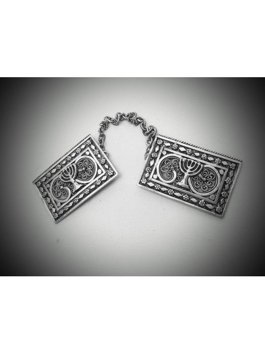 Clips rectangulaires classiques en filigrane Menorah Talit, cadeaux de Pâque, I