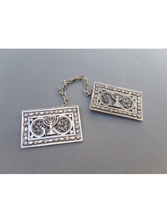 Clips rectangulaires classiques en filigrane Menorah Talit, cadeaux de Pâque, I
