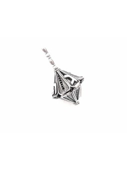 Marvelous Pure Silver Dreidel Cone Shaped with Fil , Dreidels , Israel