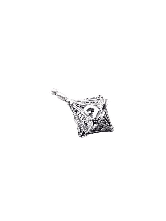 Merveilleux cône Dreidel en argent pur en forme de fil, Dreidels, Israël