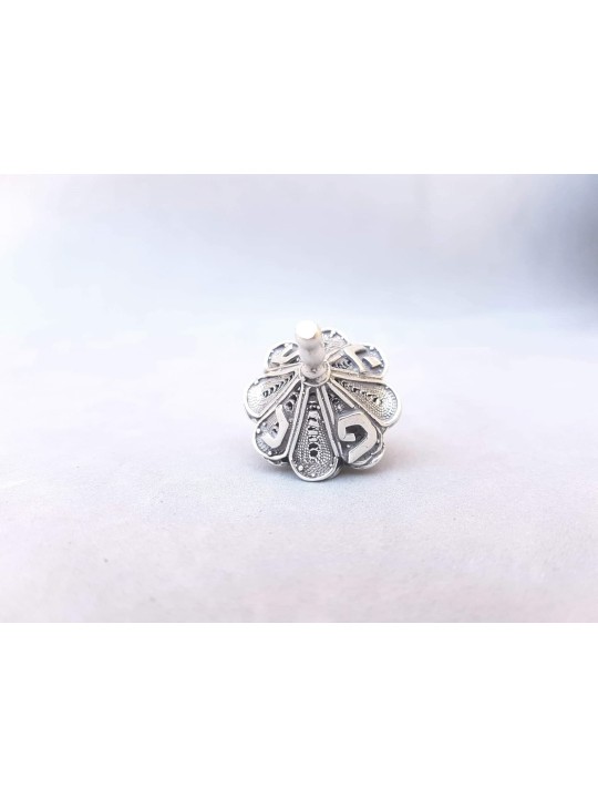 Merveilleux cône Dreidel en argent pur en forme de fil, Dreidels, Israël