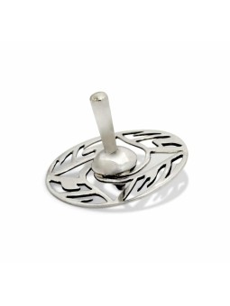 Dreidel en argent sterling avec bénédiction de Hanoukka, Dreidels, Ju israélien