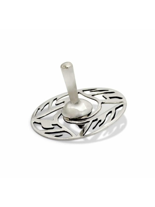 Dreidel en argent sterling avec bénédiction de Hanoukka, Dreidels, Ju israélien