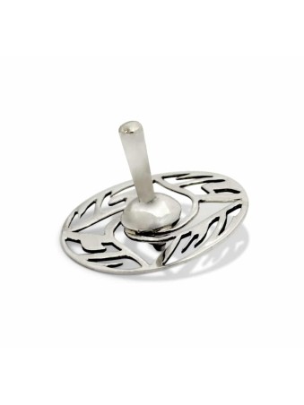 Dreidel en argent sterling avec bénédiction de Hanoukka, Dreidels, Ju israélien
