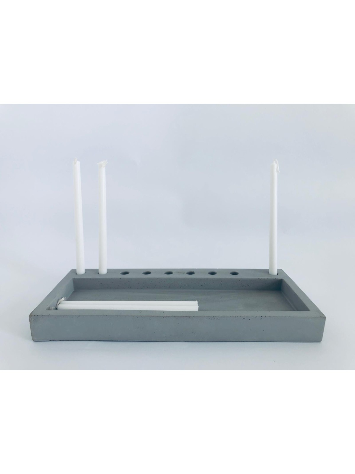Menorah de Hanoukka en béton plat, menorahs de Hanoukka modernes, Ju israélien
