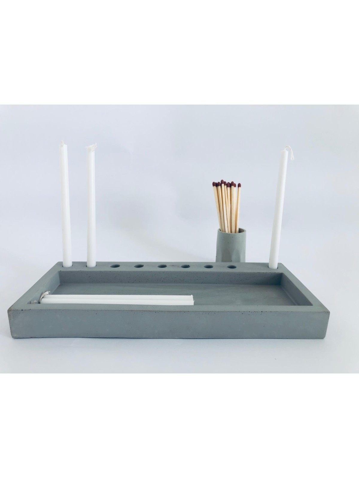 Menorah de Hanoukka en béton plat, menorahs de Hanoukka modernes, Ju israélien