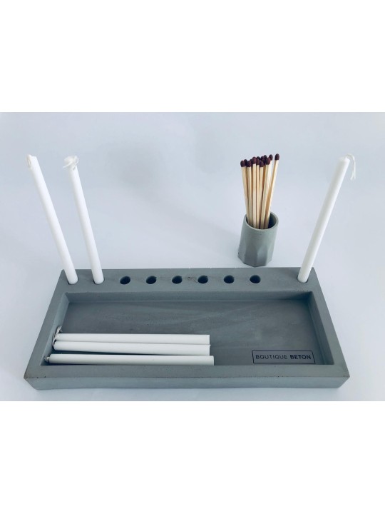 Menorah de Hanoukka en béton plat, menorahs de Hanoukka modernes, Ju israélien
