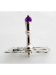 Hanukkah Dreidel Argent Améthyste Naturelle , Dreidels , Judaica Israélienne