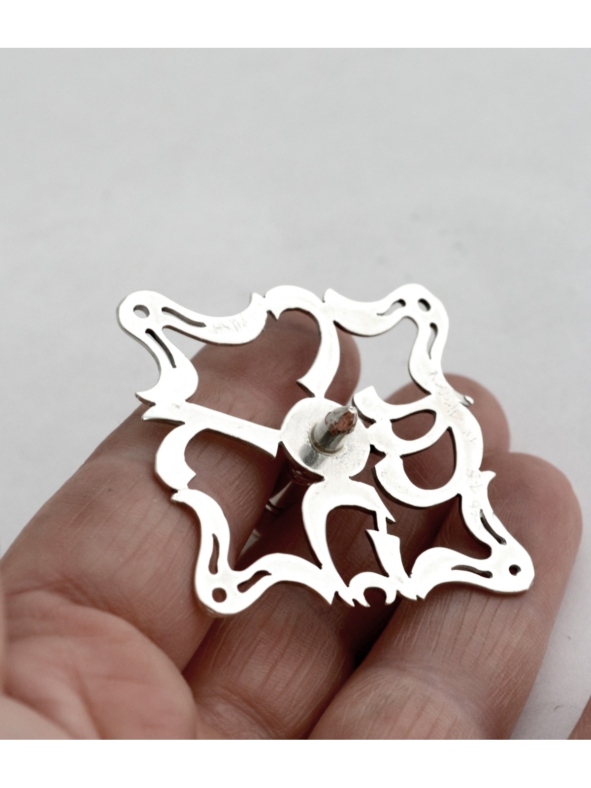 Hanukkah Dreidel Argent Améthyste Naturelle , Dreidels , Judaica Israélienne