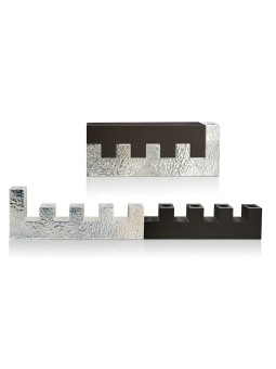 Hammered Jerusalem Walls Shaped Menorah , Jewish Wedding Gifts , Israe