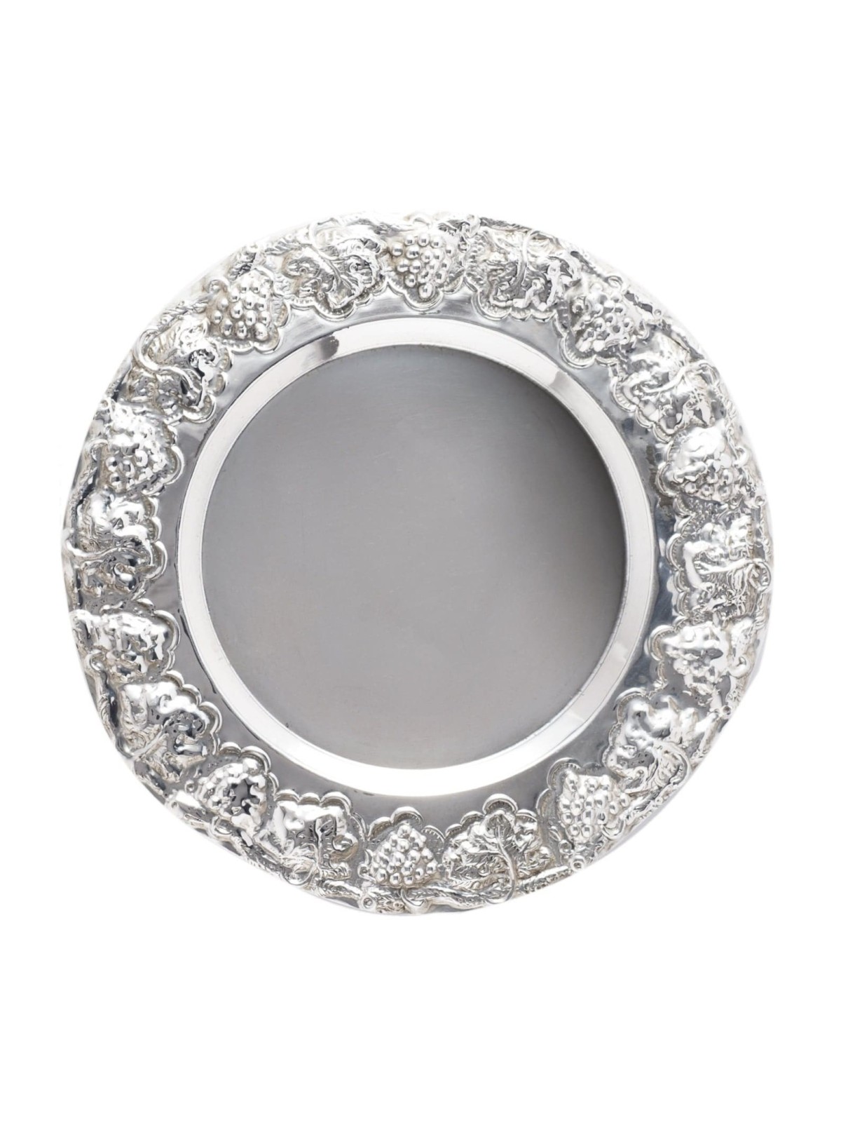 Plaque de coupe de Kiddouch en argent sterling, cadeaux Tu B'Av, Judaica israélienne
