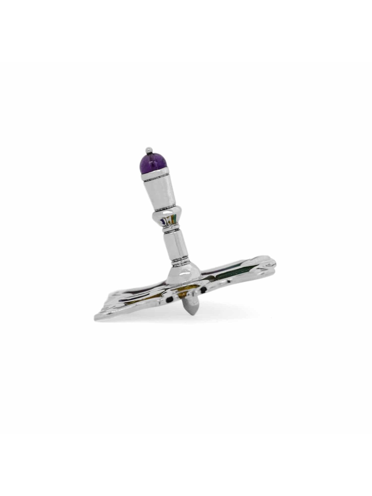Dreidel avec magnifique émail et améthyste , Dreidels , Judaïque israélien