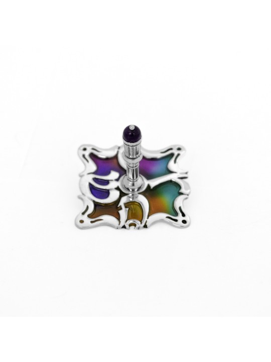 Dreidel avec magnifique émail et améthyste , Dreidels , Judaïque israélien