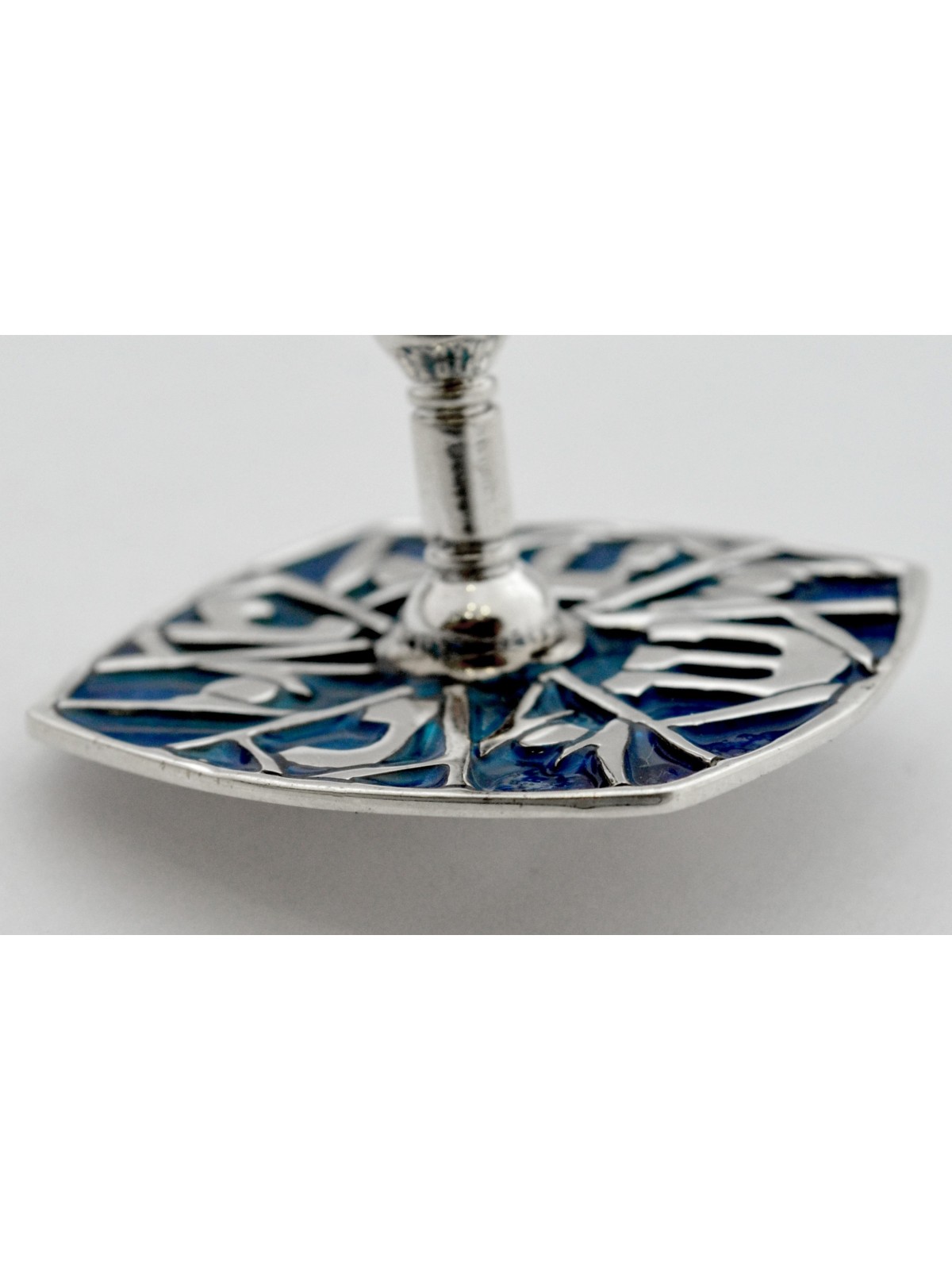 Blue Dreidel with Natural Amethyst Stone , Dreidels , Israeli Judaica