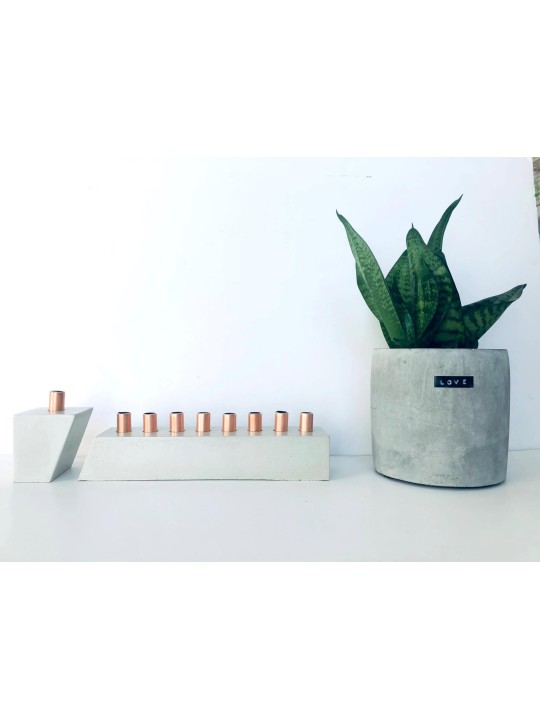 Menorah modulaire en béton, menorahs modernes de Hanoukka, Judaica israélienne
