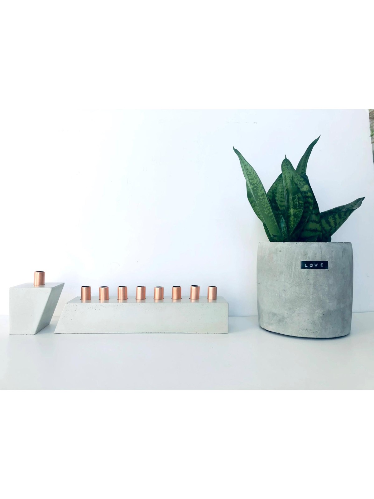 Menorah modulaire en béton, menorahs modernes de Hanoukka, Judaica israélienne