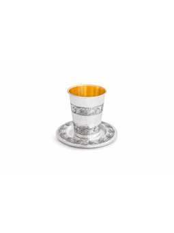 Plateau de Kiddouch en argent sterling avec décoration carrée, cadeaux Tu B'Av, I