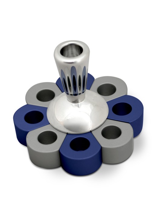 Flower Shaped Aluminum Dreidel & Menorah , Colorful Hanukkah Menorahs