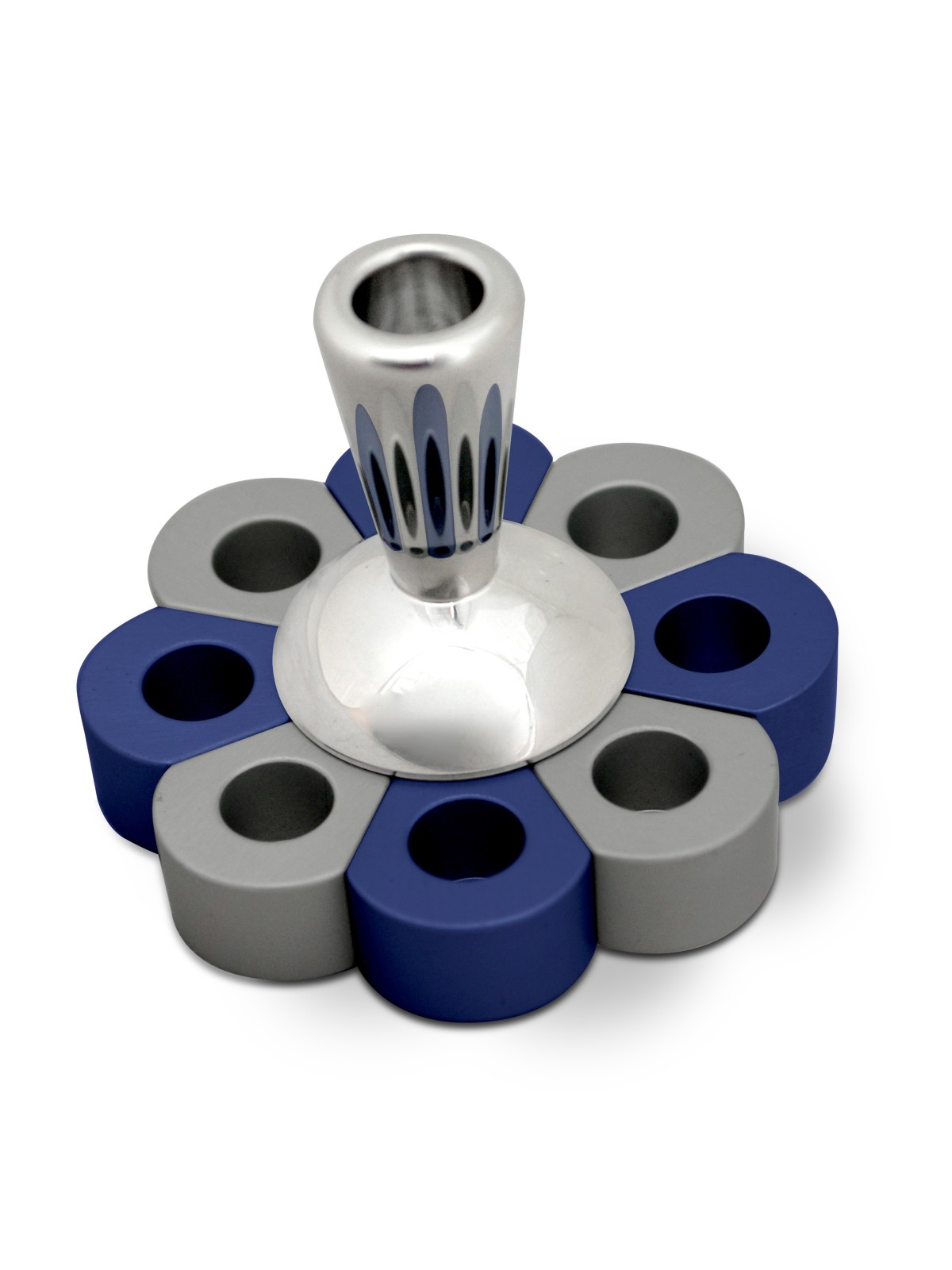 Flower Shaped Aluminum Dreidel & Menorah , Colorful Hanukkah Menorahs