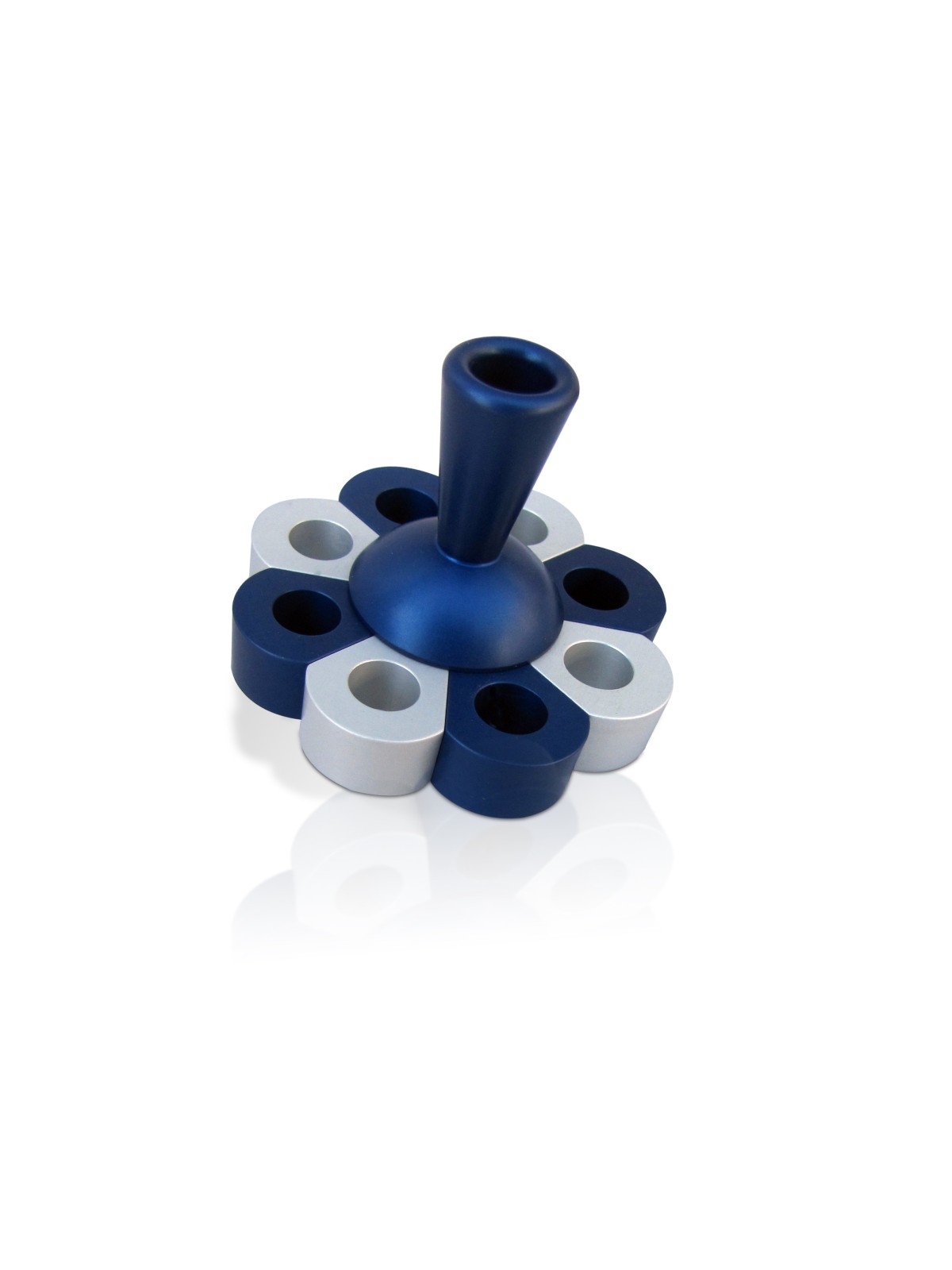 Floral Aluminum Dreidel & Menorah Matte , Dreidels , Israeli Judaica