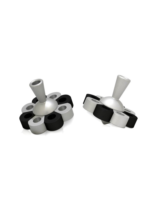 Dreidel en aluminium floral et Menorah Matte , Dreidels , Judaica israélien