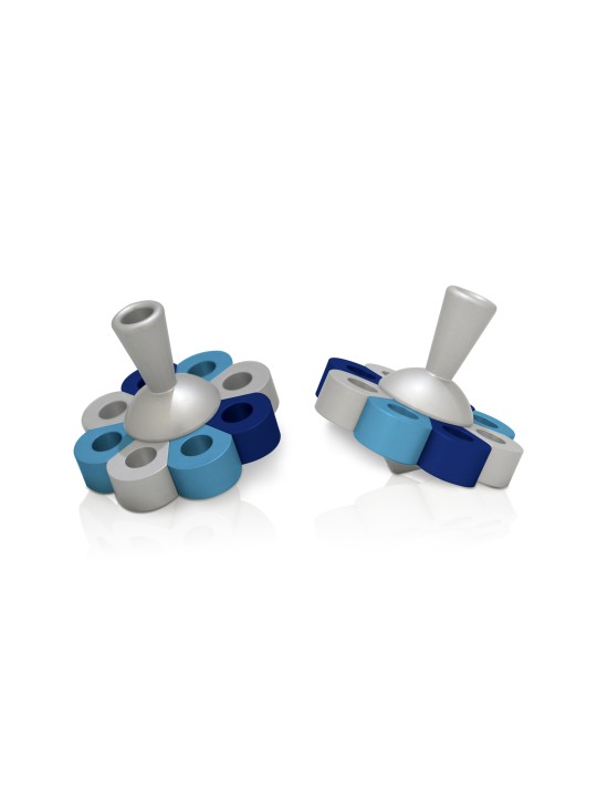 Dreidel en aluminium floral et Menorah Matte , Dreidels , Judaica israélien