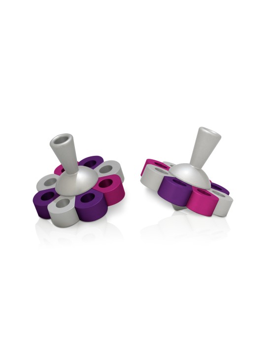 Dreidel en aluminium floral et Menorah Matte , Dreidels , Judaica israélien