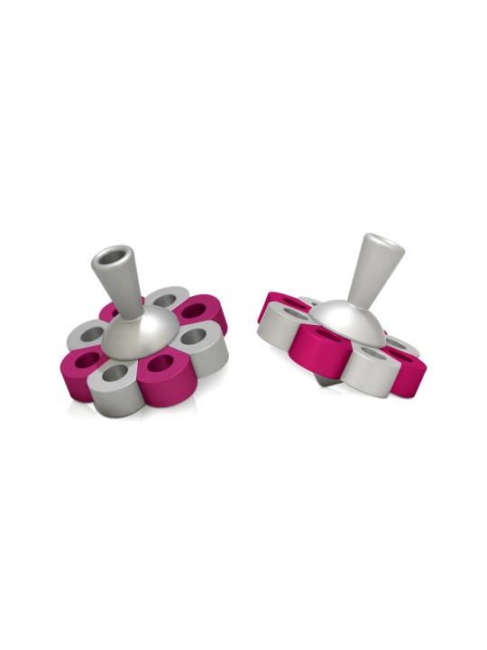 Dreidel en aluminium floral et Menorah Matte , Dreidels , Judaica israélien
