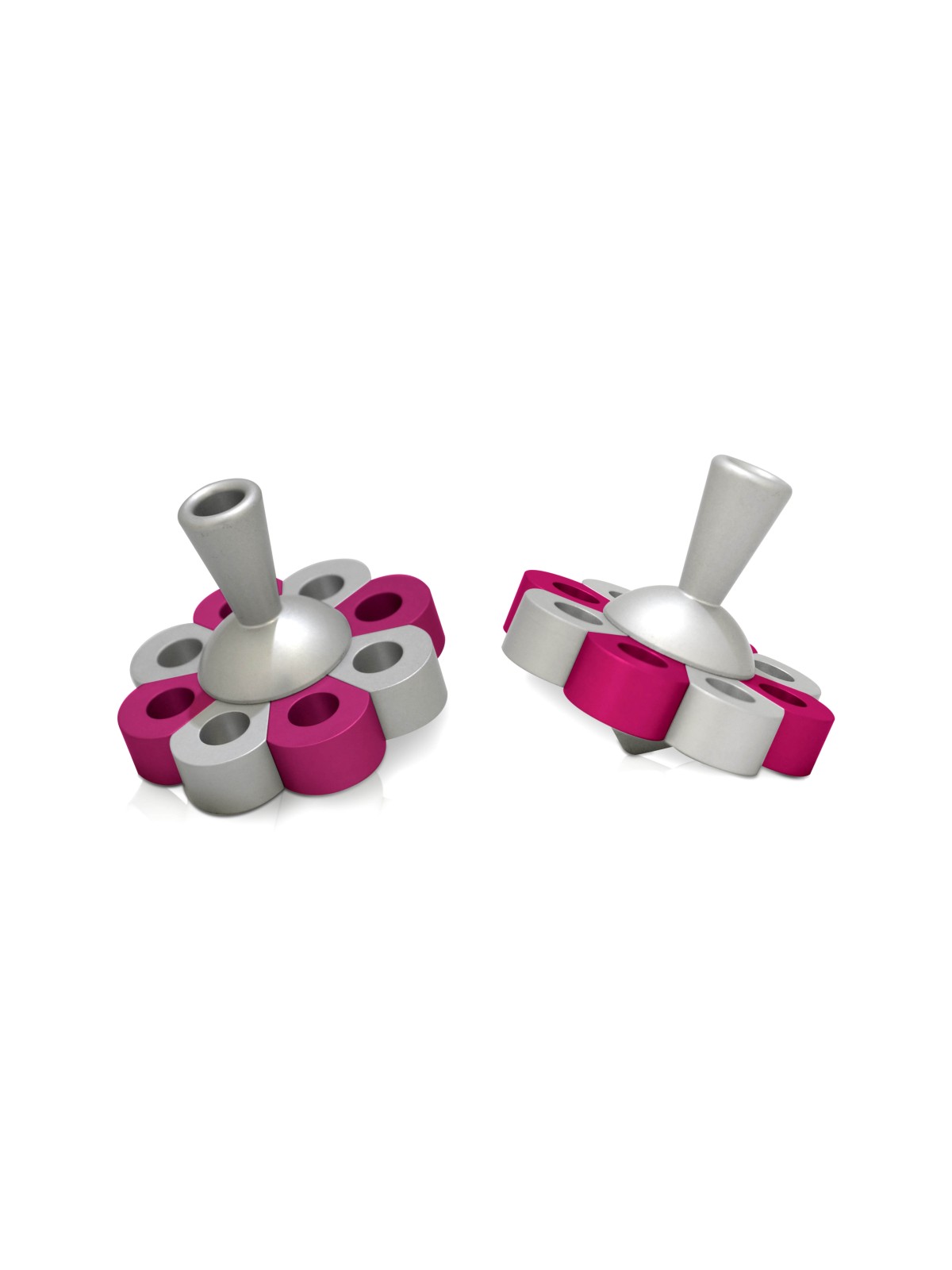 Floral Aluminum Dreidel & Menorah Matte , Dreidels , Israeli Judaica