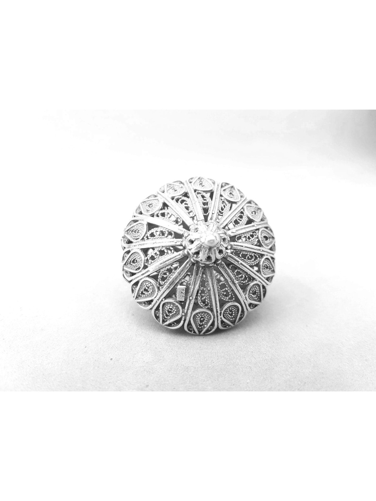 Mesmerizing Round Silver Hanukkah Dreidel with Lar , Dreidels , Israel