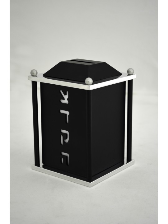 Aluminum Square Shape Tzedakah Box with Bars , Tzedakah Boxes , Israel