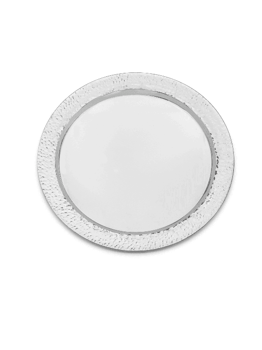 Plateau Havdalah en aluminium martelé avec look argenté, cadeaux Tu B'Av, Isr