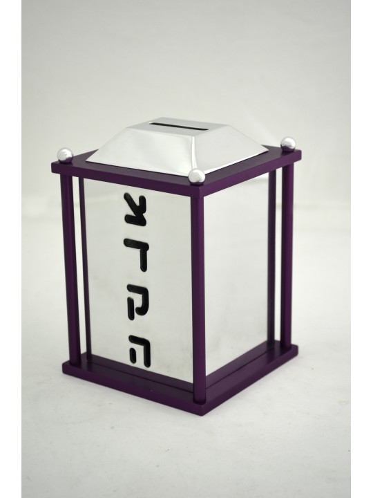 Boîte carrée brillante en aluminium colorée de Tzedakah, boîtes de Tzedakah, israélienne