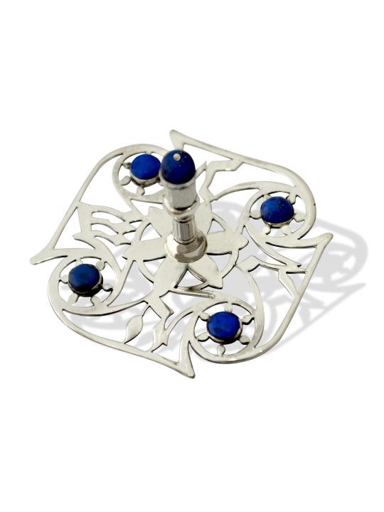 Unique Dreidel with Natural Amethyst stone , Dreidels , Israeli Judaic