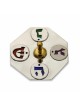 Dreidel argenté moderne avec émail coloré, Dreidels, judaïque israélien