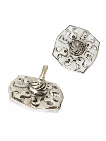 Classic and Decorated Sterling Silver Dreidel , Dreidels , Israeli Jud