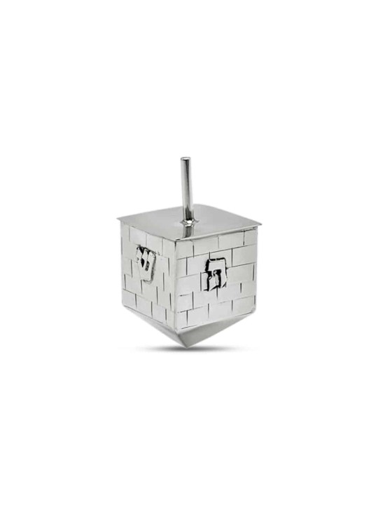Large Sterling Silver Wall-of-Prayer Design Dreide , Dreidels , Israel