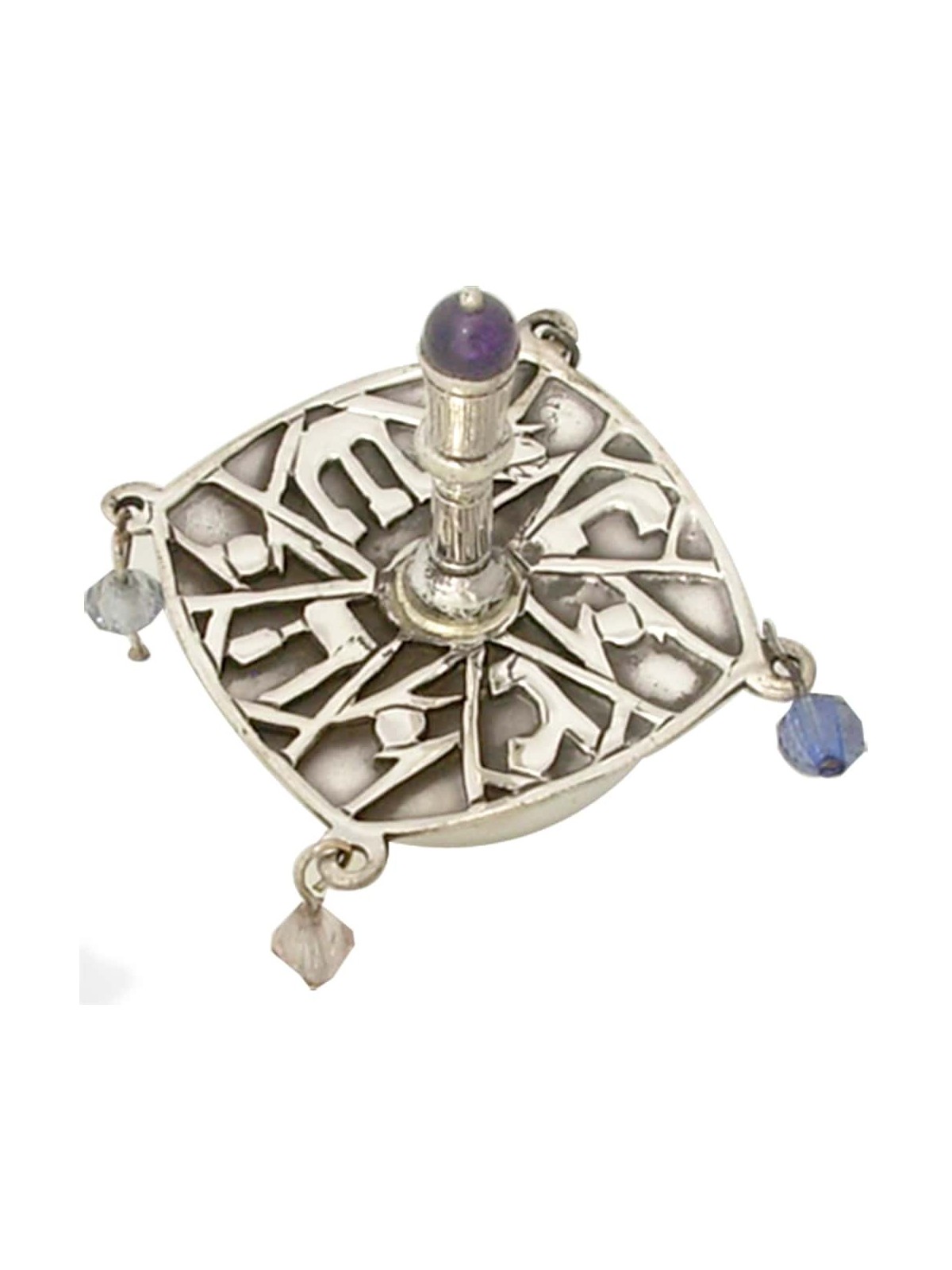 Hanukkah Dreidel with Multicolored Crystal Beads , Dreidels , Israeli