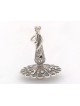 Large Silver Saxophonist Dreidel with Turquoise Ge , Dreidels , Israel