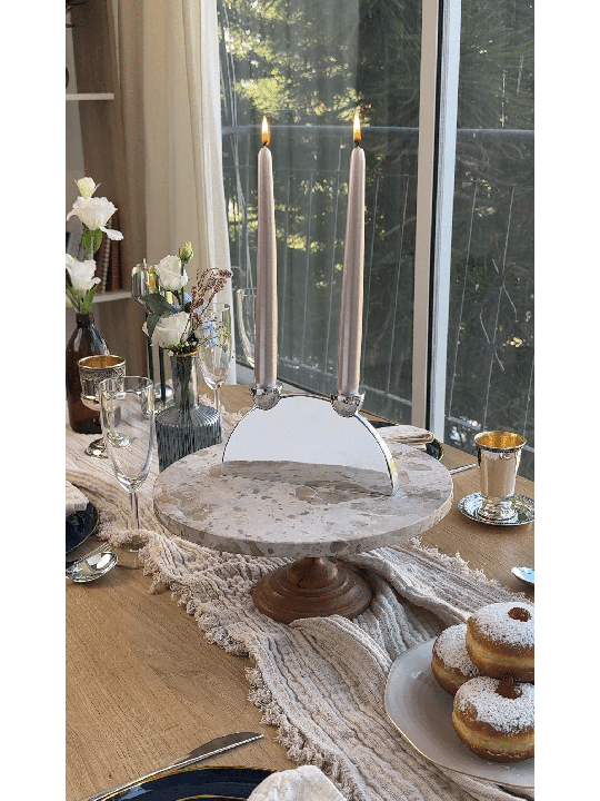 Menorah moderne en aluminium qui se transforme en bougie, cadeau de mariage juif