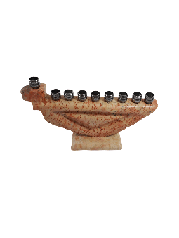 Menorah formidable en forme de cruche en pierre de Jérusalem, menorahs modernes de Hanoukka