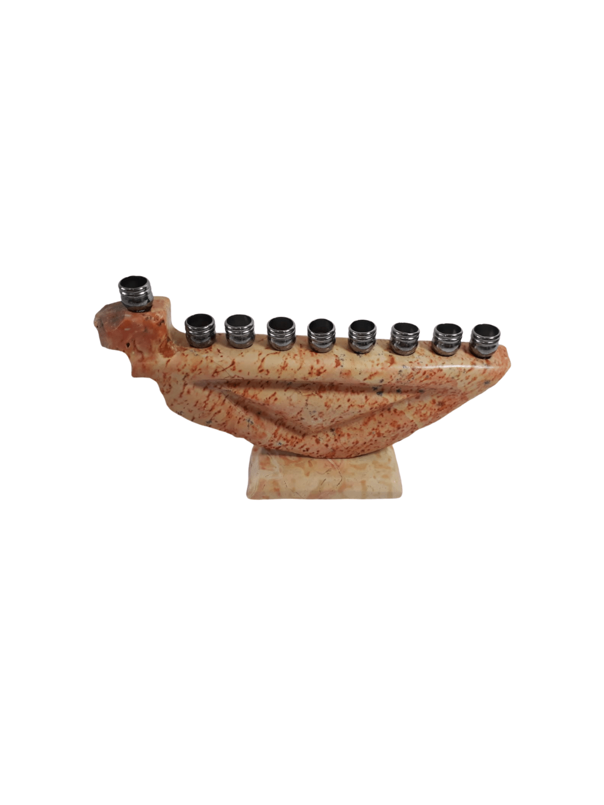 Menorah formidable en forme de cruche en pierre de Jérusalem, menorahs modernes de Hanoukka
