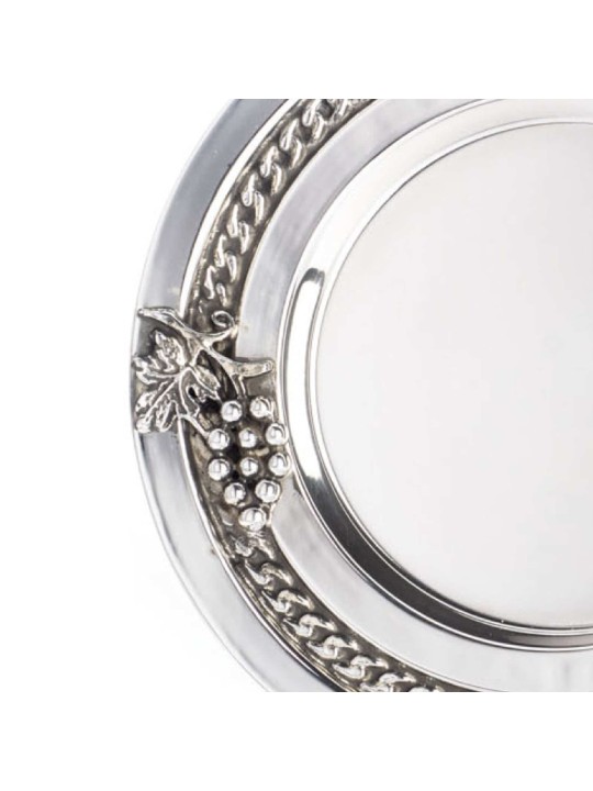 Plaque de coupe de Kiddush en argent sterling décorée, cadeaux Tu B'Av, israélien
